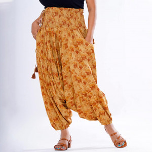 Brown Viscose Harem Pants