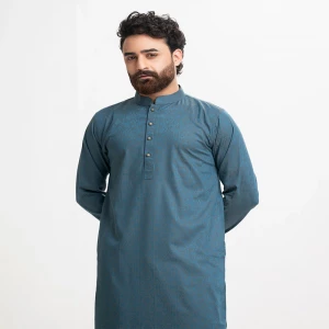 Blue Jacquard Semi Fit PanjabiPanjabi