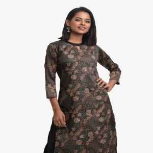 Black Crepe Straight Kameez