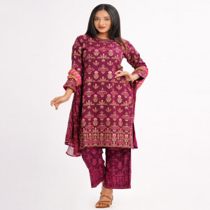 Maroon Viscose Salwar Kameez