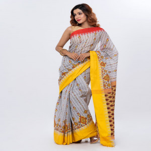 Gray Cotton Saree
