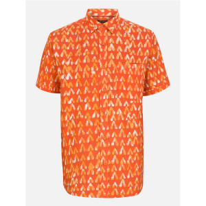 Orange Wax Dyed Cotton Shirt