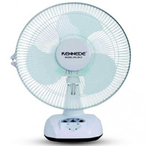 VISION Rechargeable Table Fan 12" White With USB Charger