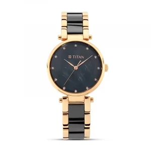 Titan 95061WD03 Black Mother-of-Pearl Dial Ladies Watch