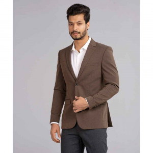 Light Coffee Fitted Business Formal Blazer