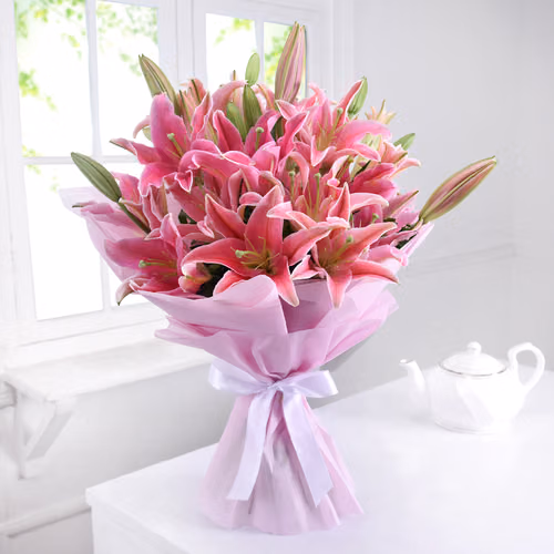 bunch-of-10-pink-oriental-lilies-in-tissue-1