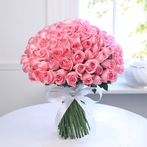 bunch-of-100-pink-roses