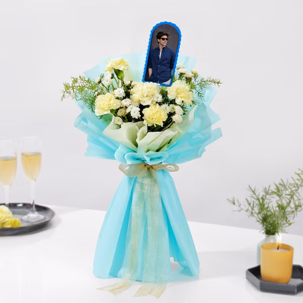 personalized-carnation-sunshine-bouquet