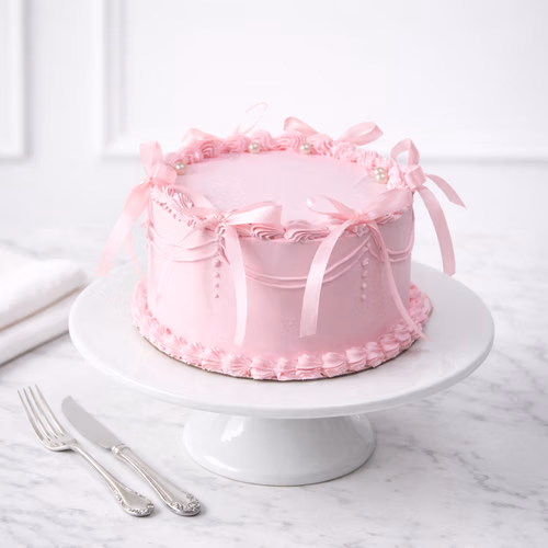 pink-vintage-ribbon-cake