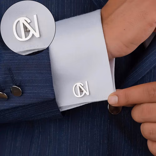 sophisticated-personalized-gold-and-silver-initials-cufflinks