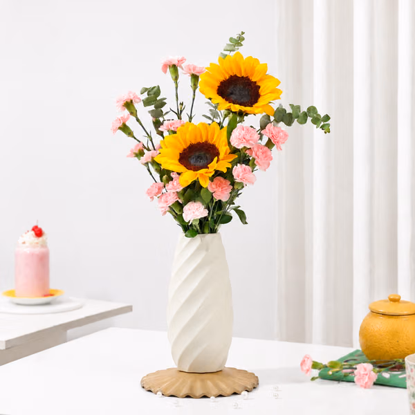 sunflowers-and-pink-carnation-arrangement