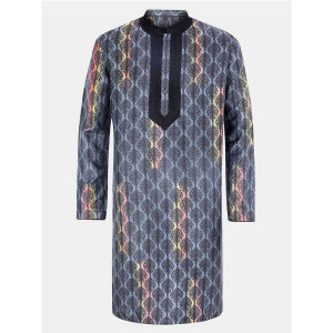 Multicolour Brush Painted and Erri Embroidered Silk Panjabi