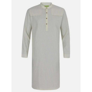 Beige Striped Cotton Panjabi