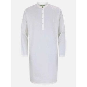 Ivory Embroidered Cotton Panjabi