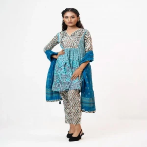 Blue Cotton Salwar Kame