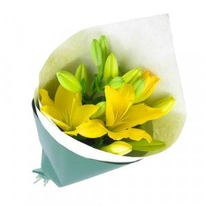 small-size-yellow-asiatic-lilly-bouquet