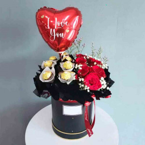 Ferrero with Rose Mixed Bouquet