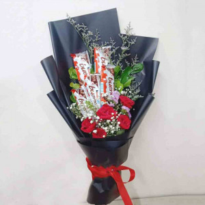 Chocolate and Red Roses Bouquet
