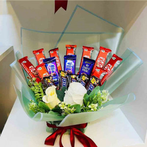 Mixed Chocolate with artificial flower