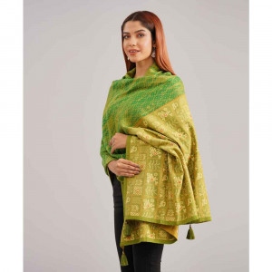 Green Printed Shawl