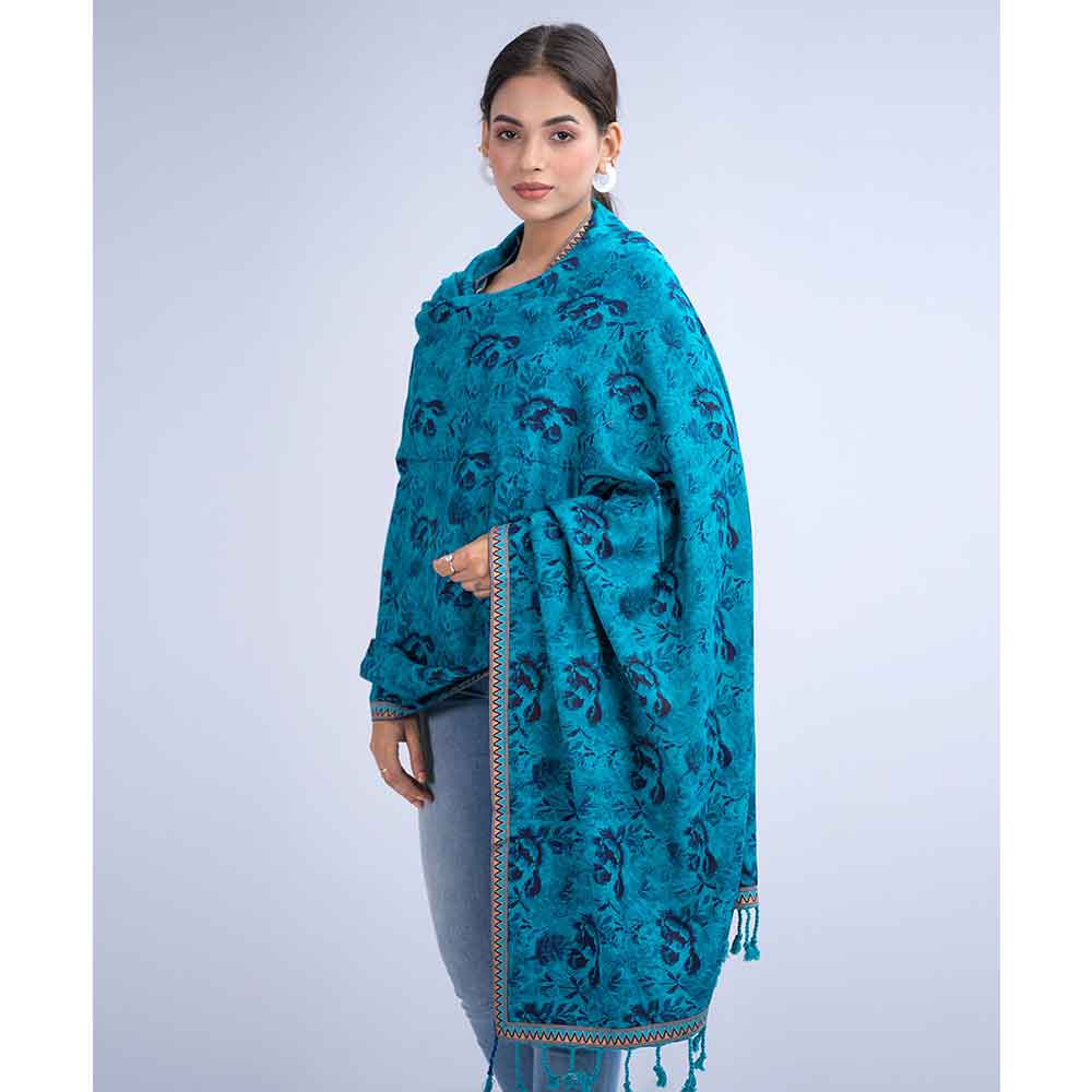 Blue Viscose Shawl