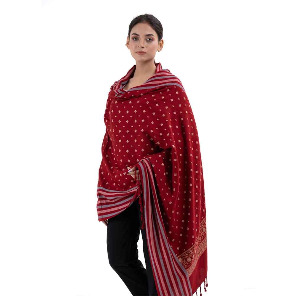 Red Viscose Shawl